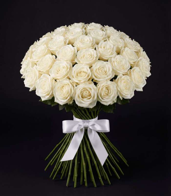 Роза 51 шт. белая